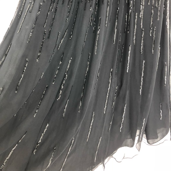 Extreme Deep V Black Elegant Evening Gown - Picture 3 of 7